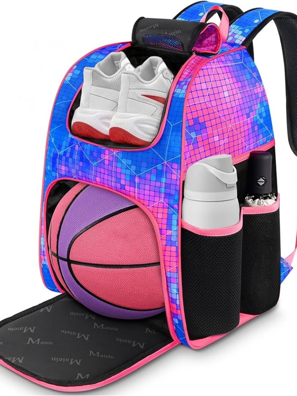 Matein Backpack with Shoe & Ball Compartments - Pink & Purple
